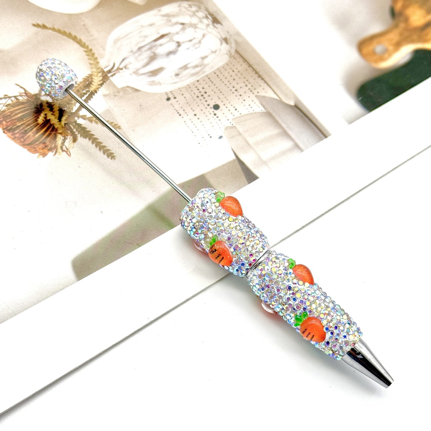 Beadable Pen with Fruit Strawberry Full Rhinestone Design 10