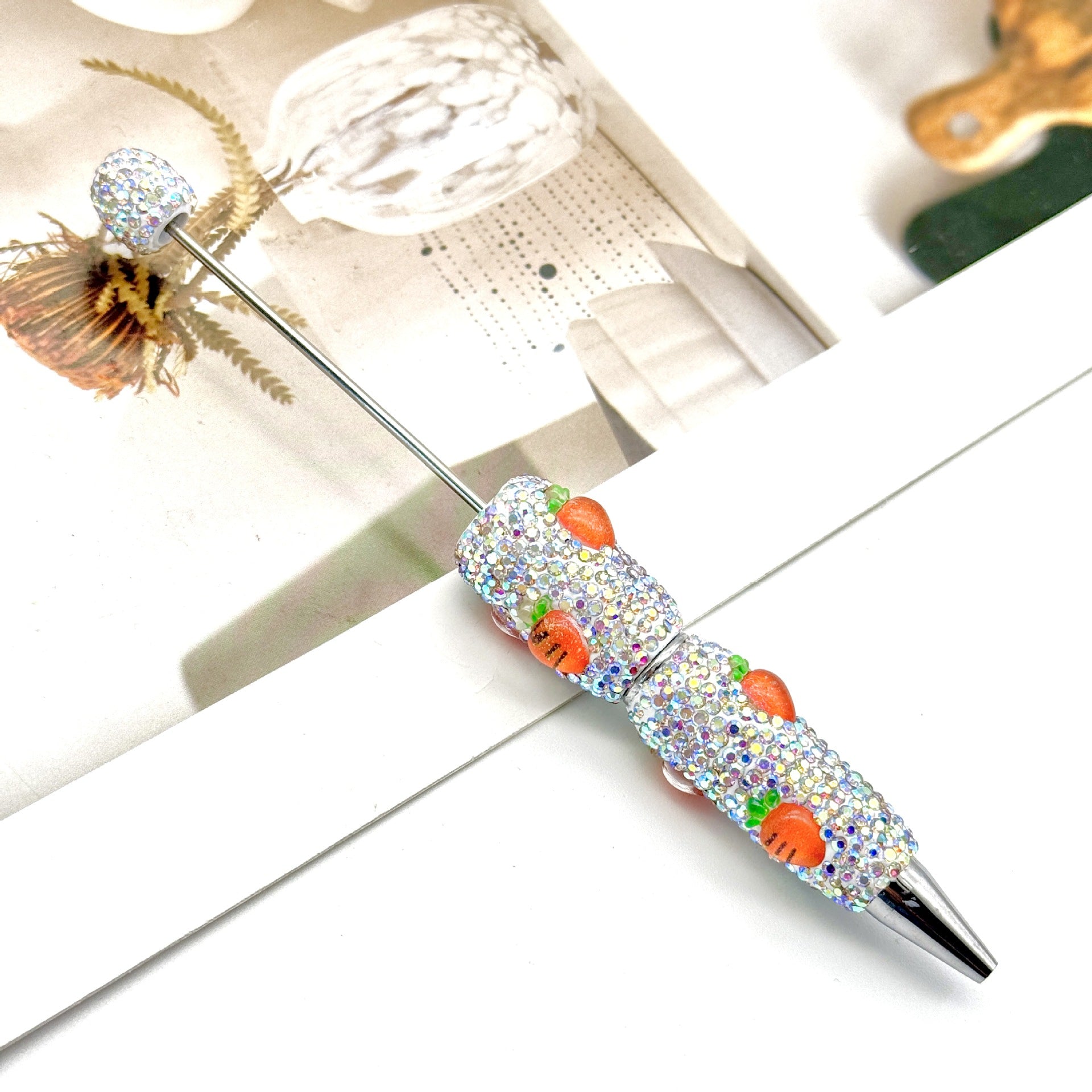 Beadable Pen with Fruit Strawberry Full Rhinestone Design 10