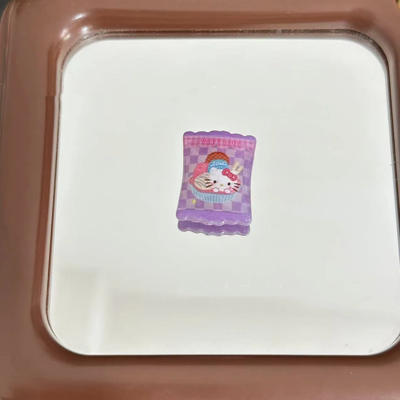 Square Acrylic Beads 20mm Cartoon Animal Illustration Snack Bag 10pcs 5