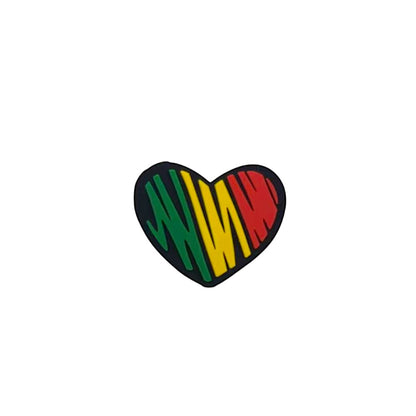 Silicone Focal Beads Negro Series Bold Cultural Symbols Red Green 20pcs 10
