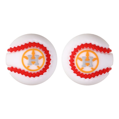 Silicone 3D Focal Beads Baseball Team Bright Red Stitches Team Initials 20pcs 13
