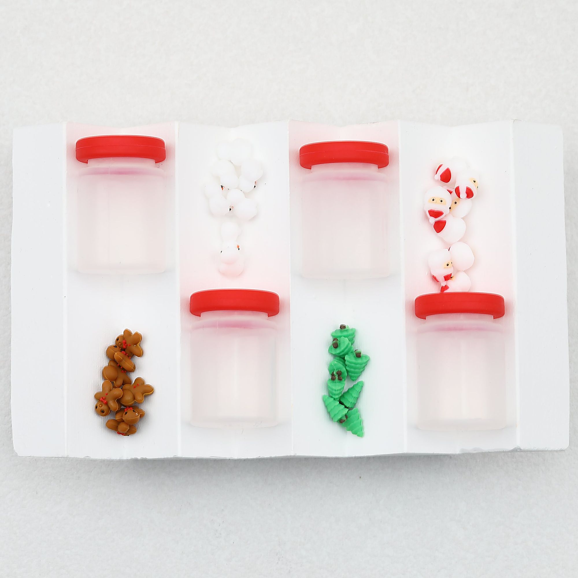 Silicone 3D Christmas Focal Beads Christmas Big Bottle 20pcs