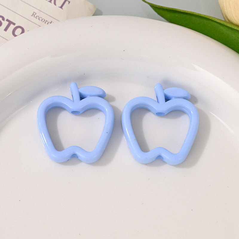 Colorful Apple Shape Acrylic Bead Frames 29.7x27mm 50pcs 11