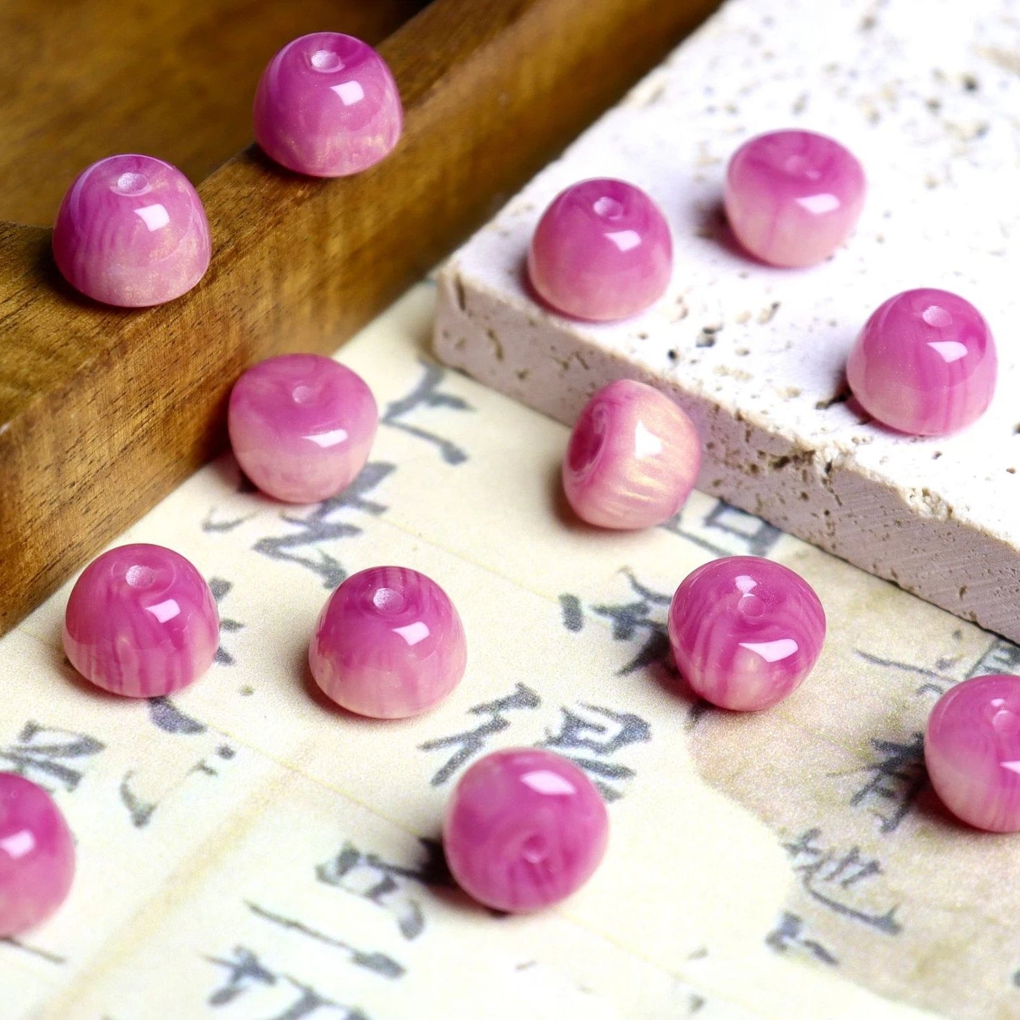 Resin Apple Shaped Beads 10x8mm Soft Glazed Finish 100pcs 13