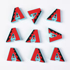 Silicone Focal Beads MLB Diamondbacks Red Letter A Cutout Star 20pcs