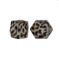 14mm Hexagon Silicone Beads Printed Camouflage Leopard Design 50pcs