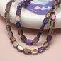 Electroplated Hexagon Glass Beads 10mm Transparent Iridescent 10pcs 19