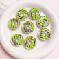 Hand Drawn Donut Acrylic Beads 30mm Colorful Pastel Swirl 5pcs 7
