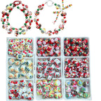 Hand Painted Christmas Wreath and Snowflake Acrylic Beads 18mm 10pcs 2