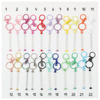 Beadable Keychain Bar Metal Slender Shaft Polished Ball Lobster Clasp