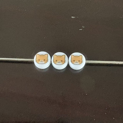Special Character Flat Acrylic Beads 7mm 10pcs per Pack 29