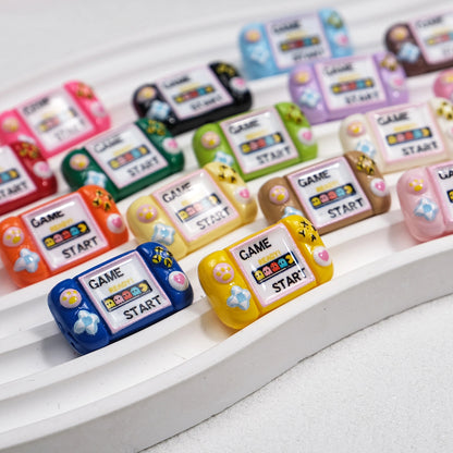 Printed Square Acrylic Beads 25mm Game Console Design 10pcs
