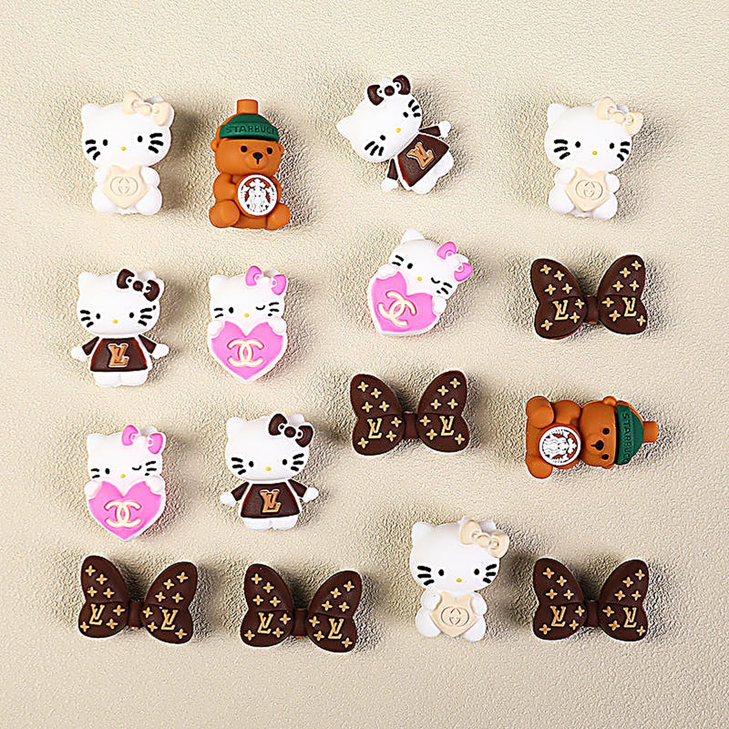 3D Designer Style Silicone Focal Beads Cat Bear Heart Shapes 20pcs