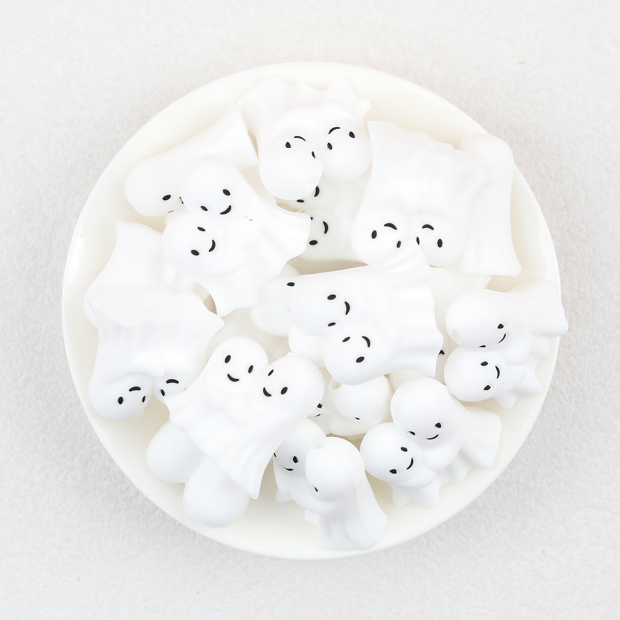3D Halloween Two Adorable Ghosts Silicone Focal Beads 20Pcs  2