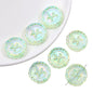 Flat Round Acrylic Beads 23mm Iridescent Puppy Wreath Design 8pcs 7