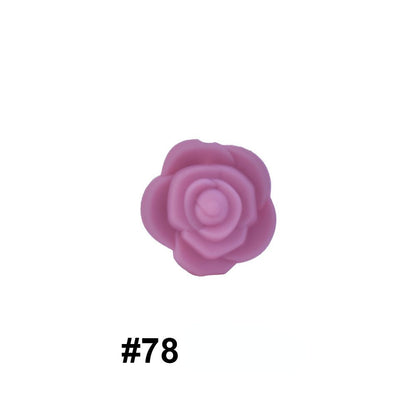 Double-Sided Flower Silicone Beads Multi Color Solid 50pcs 30