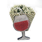 Diamond Wine Glass Keychain Red Crystal Zinc Alloy Sparkling Charm