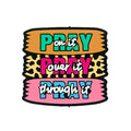 Silicone Focal Beads Pray On Over Through Text Stacked Panels 20pcs
