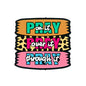 Silicone Focal Beads Pray On Over Through Text Stacked Panels 20pcs