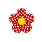 Silicone Focal Beads Plaid Floral Red Center Yellow Gingham 20pcs