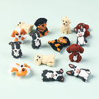 Silicone 3D Focal Beads Puppy Sitting Pose Smiling Face 20pcs 2
