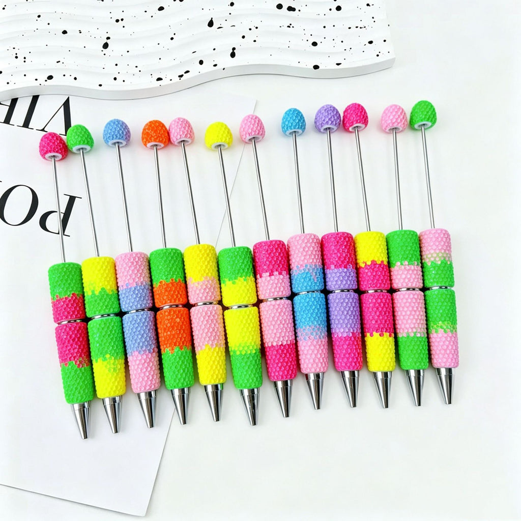 Gradient Candy Color Beadable Pen with Full Rhinestones 2