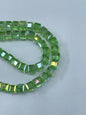 Electroplated Square Glass Beads 6mm Colorful Reflective 96pcs 21