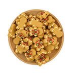Silicone Focal Beads Christmas Gingerbread Man Bowknot Detail 20pcs 3