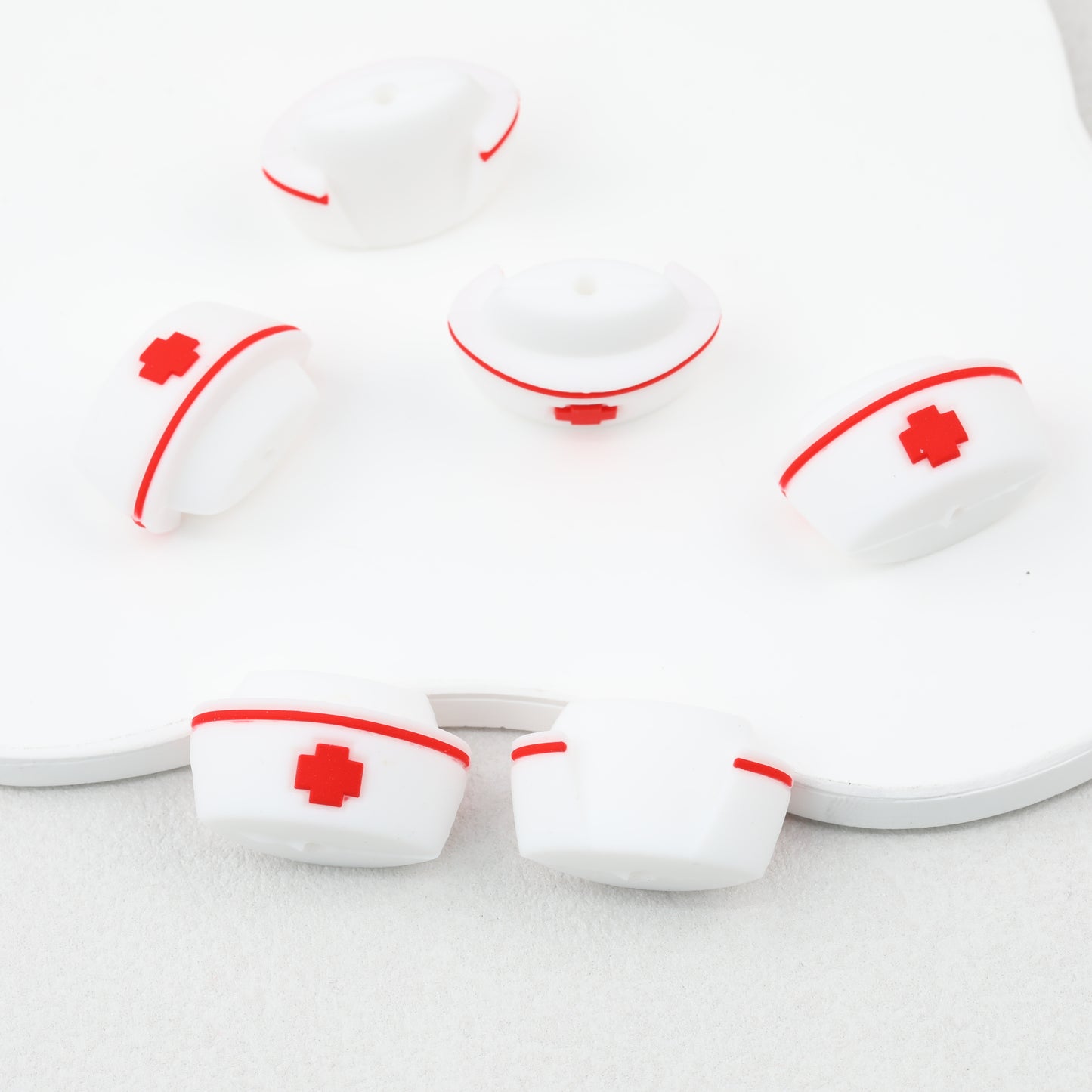 3D Colorful 3D Nurse Cap Silicone Focal Beads 20 Pcs 9