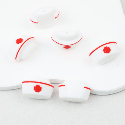 3D Colorful 3D Nurse Cap Silicone Focal Beads 20 Pcs 9