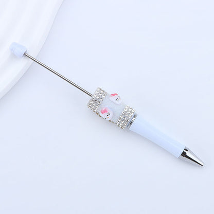 Beadable Pen with Kitty and Rhinestone  8