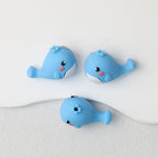 3D Cute Blue Whale Silicone Focal Beads 20 pcs