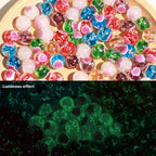 Lampwork Glass Beads Heart 10mm Glow In The Dark Painted 50pcs 2