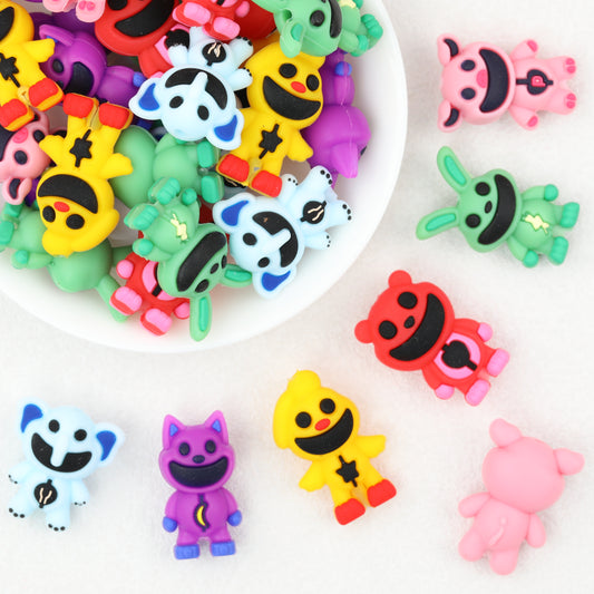 Colorful 3D Animal Monster Silicone Focal Beads 20pcs