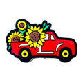 Silicone Focal Beads Sunflower Car Red Truck Loaded with Flowers 20pcs