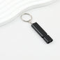 Survival Whistle Keychain Flat Aluminum Alloy Double Tube Self Defense - Black