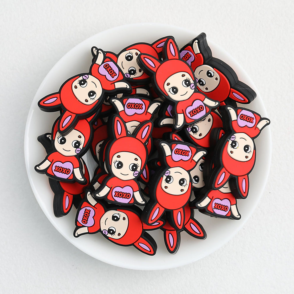Colorful Animal Character Silicone Focal Beads 20pcs