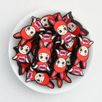Colorful Animal Character Silicone Focal Beads 20pcs
