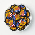 Patriotic Sunflower Silicone Focal Beads US Theme 20pcs