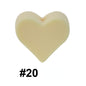 Colorful Pastel Mix Heart 14mm Silicone Beads Solid Color Matte Finish 50pcs 15