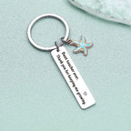 Stainless Steel Starfish Keychain Ocean Blue Teacher Appreciation Charm 2