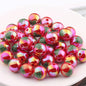 UV Plating Acrylic Beads 16mm Christmas Wreath and Reindeer Printed 20pcs 5