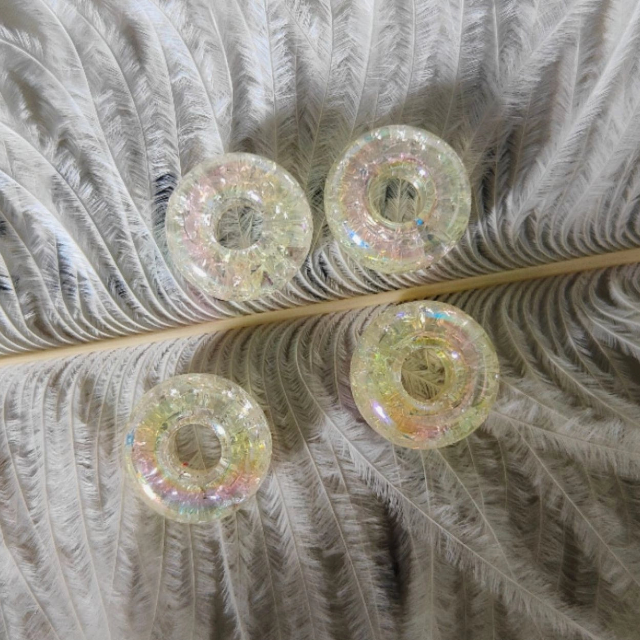 Acrylic Large Hole Spacer Beads 14mm AB Colorful 31pcs 20