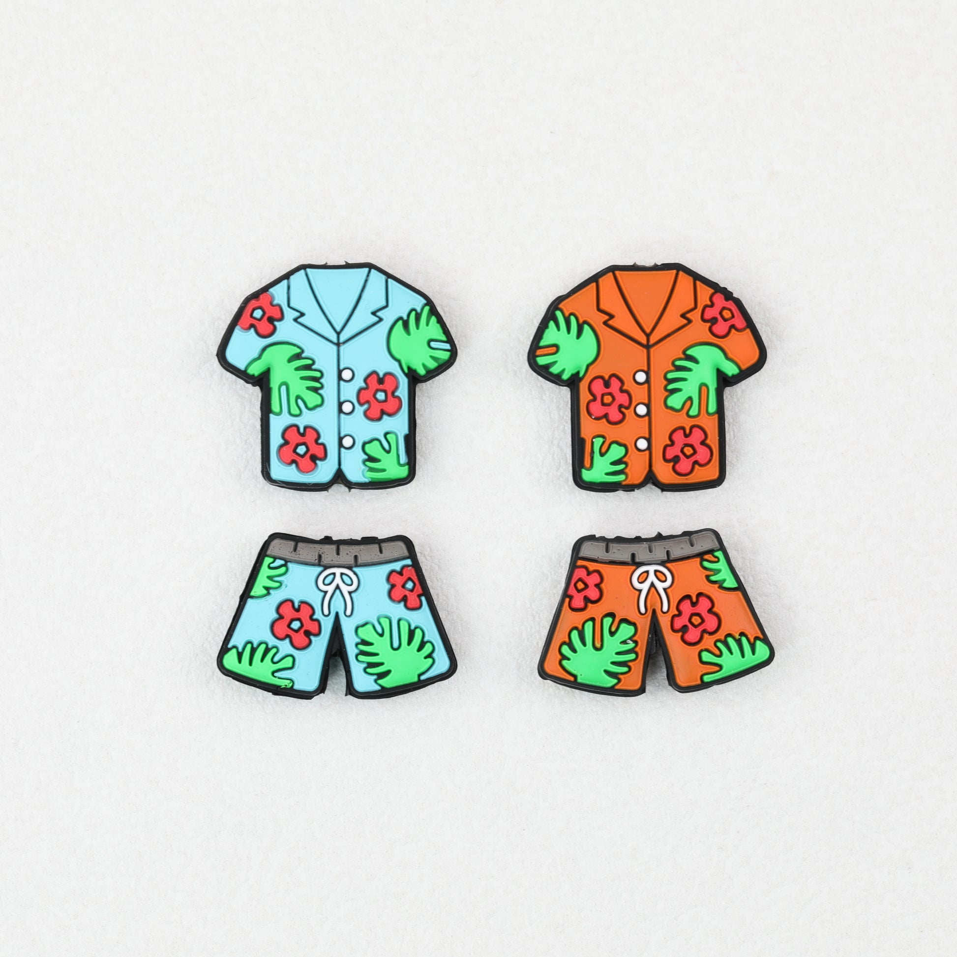 Summer Style Silicone Focal Beads Tropical Shorts Pattern 20pcs 4