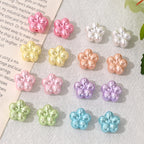 Pearl Shine Acrylic Plum Blossom Flower Beads 12mm 130pcs 4