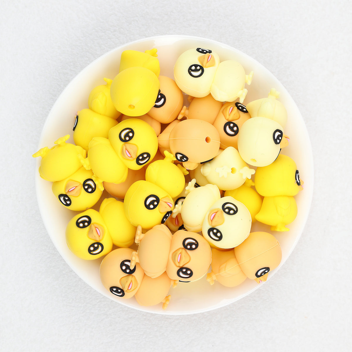  3D Cute Big Eye Duck Silicone Focal Beads 20Pcs 2