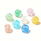 Lampwork Glass Beads Round 12mm Crackle Sugar Texture Foil 25pcs