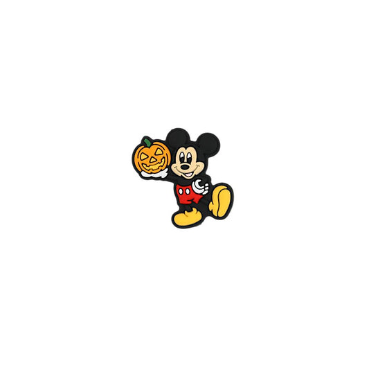 Silicone Focal Beads Halloween Pumpkin Mickey Holding Jack O Lantern 20pcs