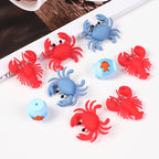 3D Crab Lobster Silicone Focal Beads Wholesale, Red Blue Marine Animal Designs