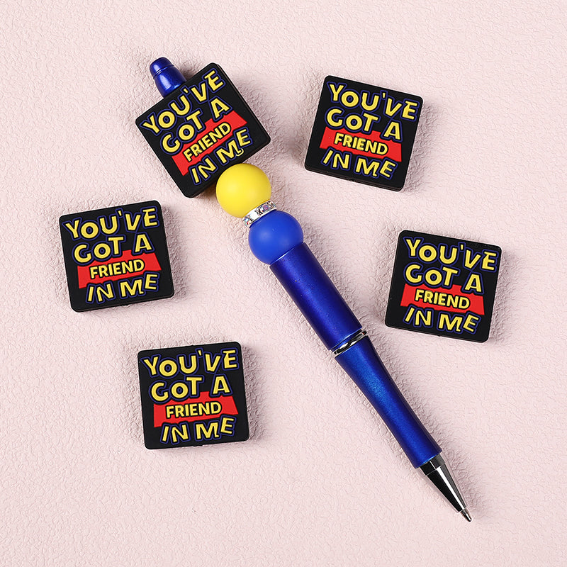 Silicone Focal Beads Library Reed Duck Book Phrase Set 20pcs 25